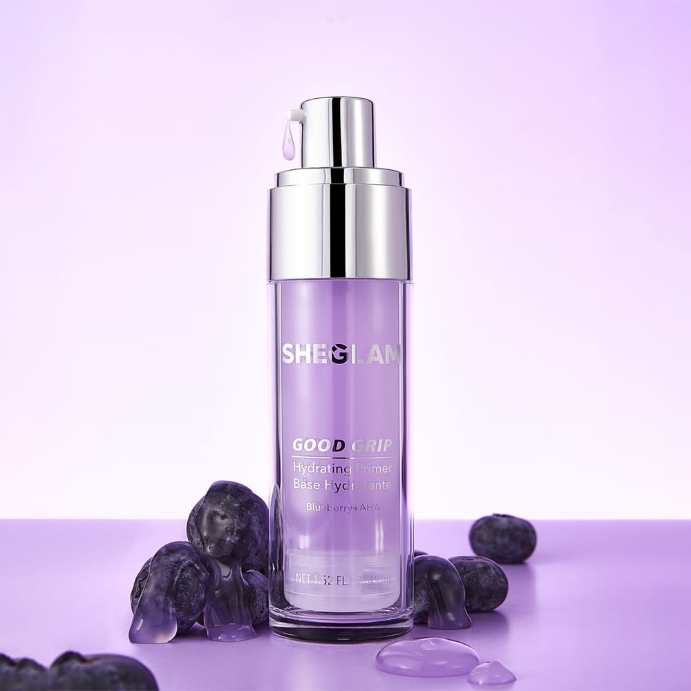 پرایمر آبرسان گود گریپ بلوبری شیگلم (آبرسان قوی + روشنکننده ملایم) SHEGLAM Good Grip Hydrating Primer – Blueberry + AHA
